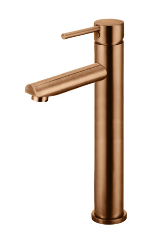 Meir Round Tall Basin Mixer in PVD Lustre Bronze finish