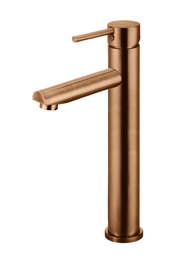 Meir Round Tall Basin Mixer in PVD Lustre Bronze finish