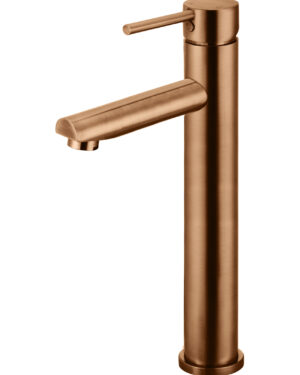 Meir Round Tall Basin Mixer in PVD Lustre Bronze finish