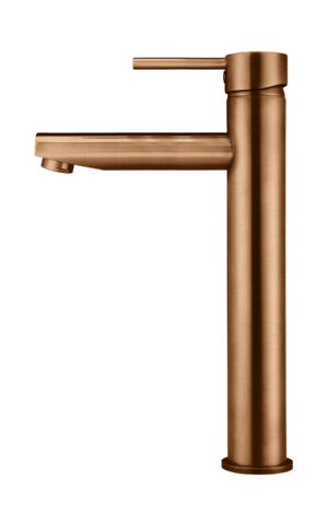 Meir Round Tall Basin Mixer in PVD Lustre Bronze finish