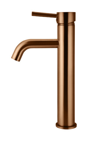 Meir Tall Curved Basin Mixer in PVD Lustre Bronze finish