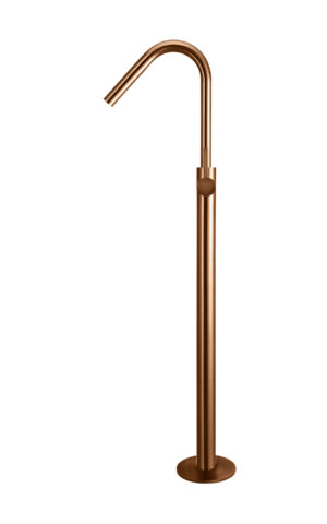 MEIR ROUND FREESTANDING BATH SPOUT AND HAND SHOWER, PIN RANGE. PVD LUSTRE BRONZE FINISH