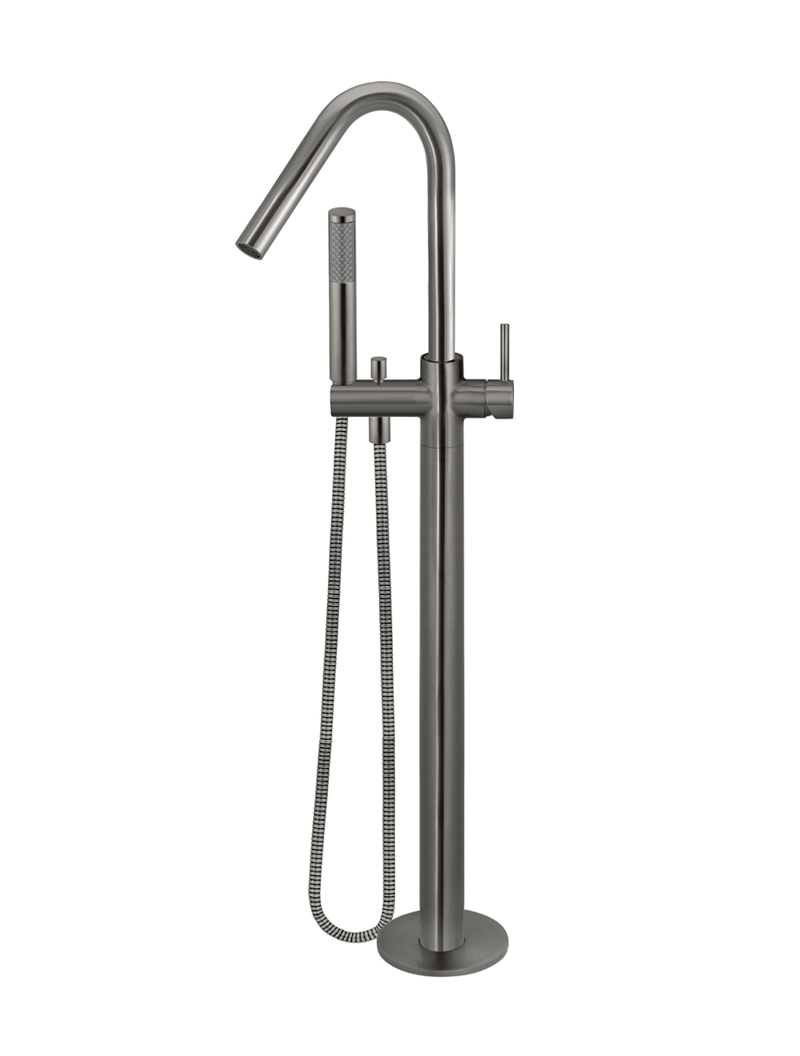 Meir Free Standing Bath Tap with Hand Shower in Shadow PVD finish