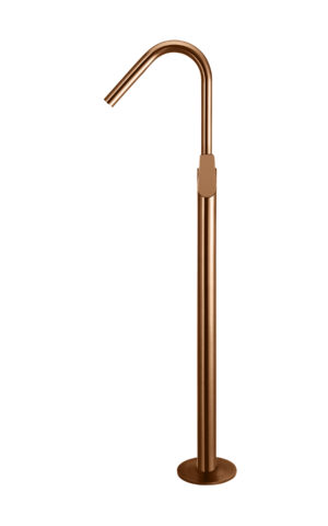 MEIR ROUND FREESTANDING BATH SPOUT AND HAND SHOWER, PADDLE RANGE. PVD LUSTRE BRONZE FINISH
