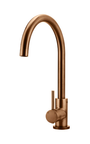 Meir Round Kitchen Mixer in PVD Lustre Bronze finish