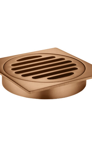 Meir Square Floor Grate Shower Drain, 100mm. PVD Lustre Bronze finish