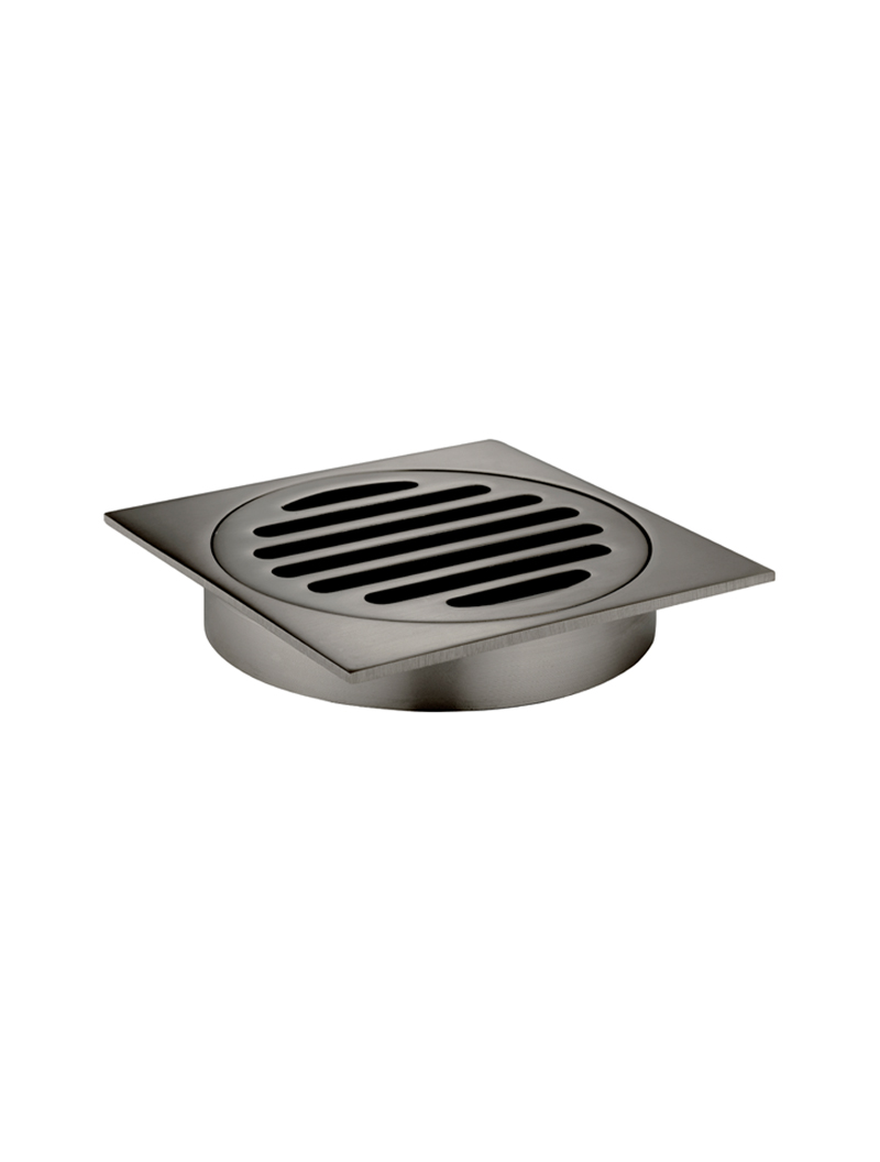 MP06-100-PVDGM_Meir_PVD_Gun_Metal_Square_Floor_Grate_Shower_Drain_100mm_Outlet-1 | Tap & Sink Contemporary Living Pty Ltd