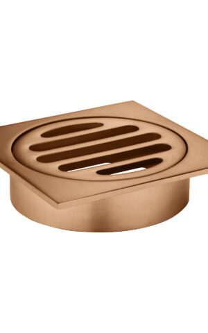 Meir Square Floor Grate Shower Drain, 80mm. PVD Lustre Bronze finish