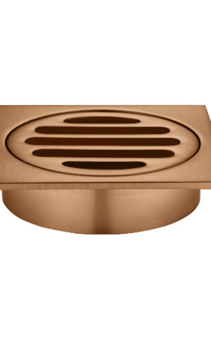 Meir Square Floor Grate Shower Drain, 80mm. PVD Lustre Bronze finish