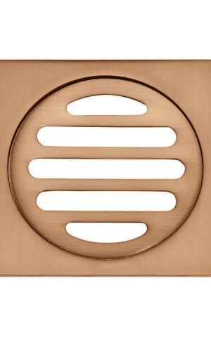 Meir Square Floor Grate Shower Drain, 80mm. PVD Lustre Bronze finish