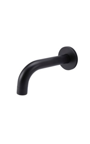 Meir Round Curved Wall Spout 130-Matte Black Finish