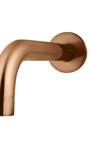 Meir Round Curved Spout (200mm), in PVD Lustre Bronze finish