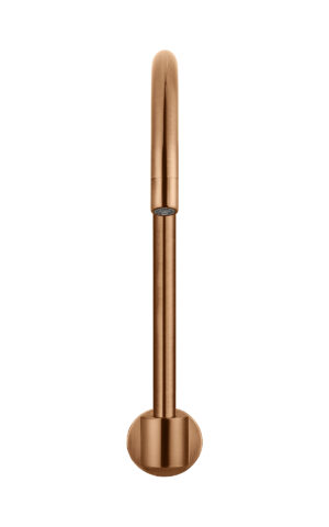 Meir High Rise Wall Swivel Spout in PVD Lustre Bronze finish