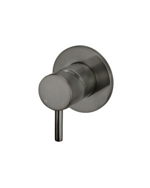 Meir round wall mixer with a short pin in Shadow PVD finish