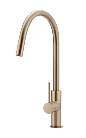 Meir Round Kitchen Mixer - Champagne Finish