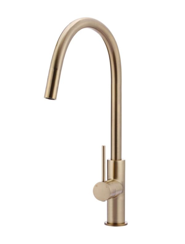 Meir Round Kitchen Mixer - Champagne Finish