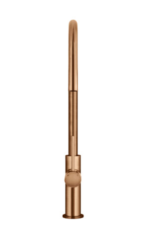 Meir Piccola Pull-Out Kitchen Mixer Tap with a pin handle in PVD Lustre Bronze finish