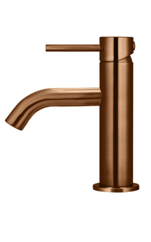 Meir Piccola Curved basin Mixer in PVD Lustre Bronze finish