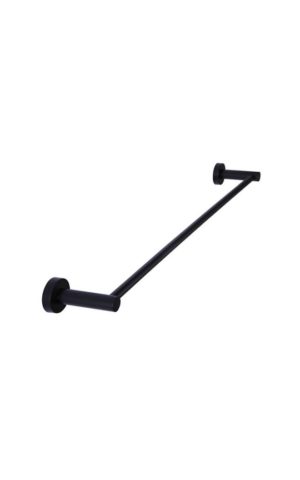 Meir Round Single Towel Rail 60 cm in Matte Black Finish