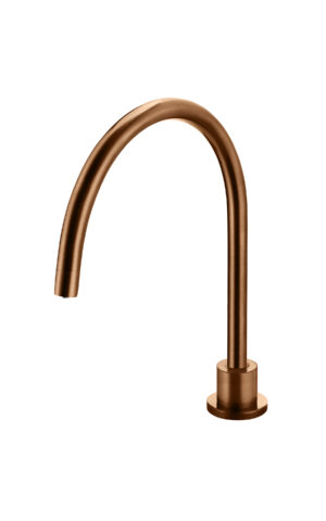 Meir High Rise Swivel Hob Spout in PVD Lustre Bronze finish.