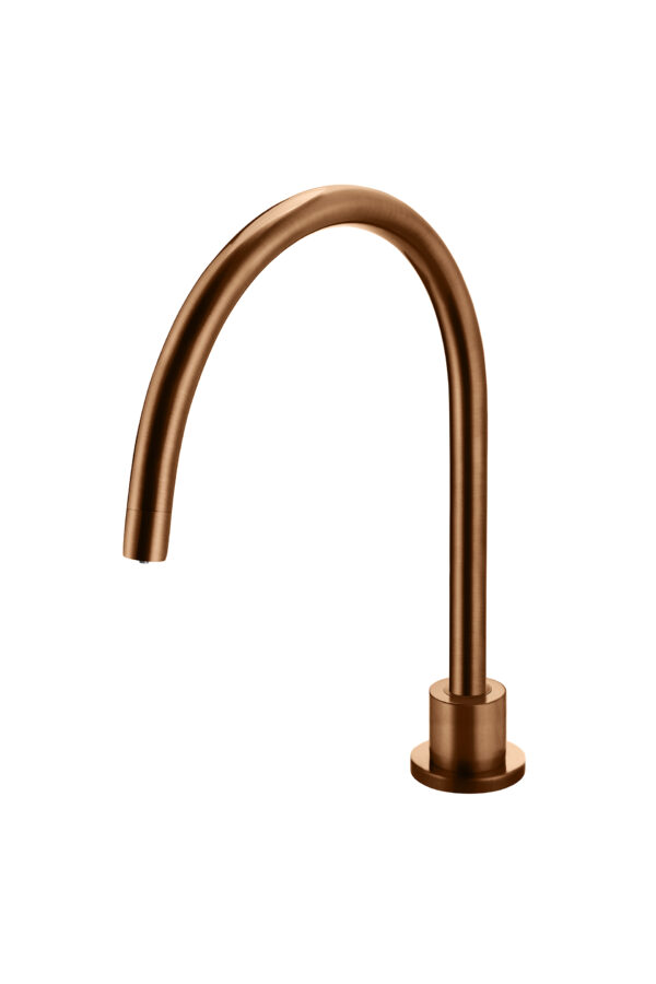 Meir High Rise Swivel Hob Spout in PVD Lustre Bronze finish.