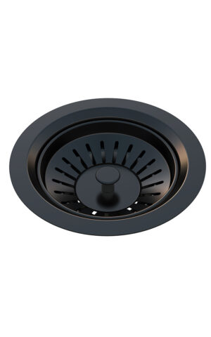 Lavello sink strainer and waste plug basket with stopper - PVD Gunmetal Black