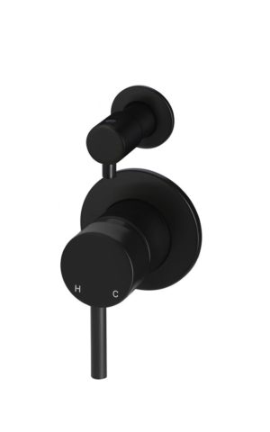 Meir Round Wall Diverter Mixer in Matte Black Finish