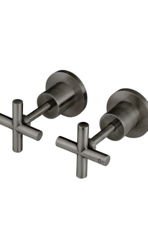 Meir Wall Top Assembly on Long Spindle in PVD Gunmetal Grey, Shadow Finish