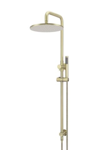 Meir Round Combination Shower Rail, 300mm Rose with Single Function Hand Shower in Tiger Bronze Finish