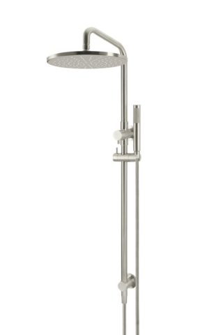 Meir Round Combination Shower Rail, 300mm Rose with Single Function Hand Shower in PVD Brushed Nickel Finish