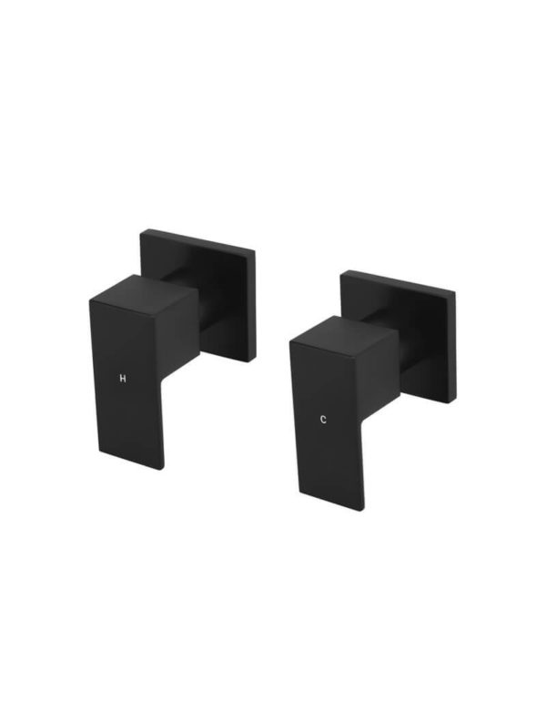 Meir Quarter Turn Wall Taps-Matte Black