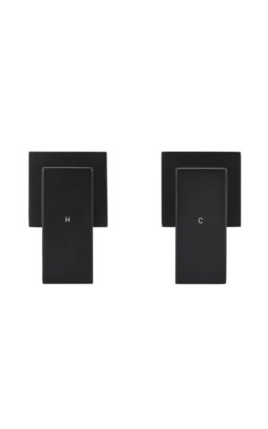 Meir Quarter Turn Wall Taps-Matte Black