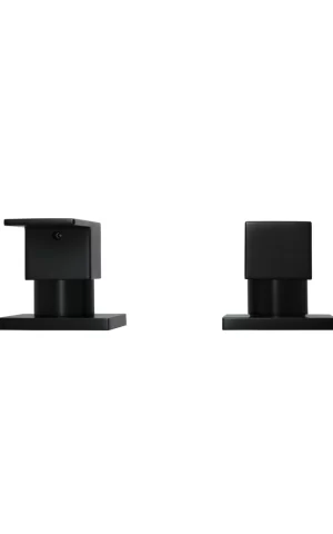 Meir Square Quarter-Turn Wall Taps in Matte Black finish