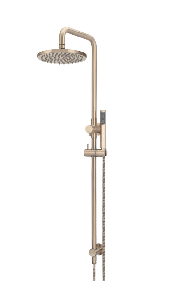 MEIR round shower column with a hand shower - champagne finish