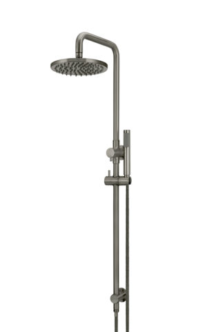 MEIR SHOWER 2 IN 1 SHOWER RAIL SET IN SHADOW (PVD GUNMETAL GREY) FINISH