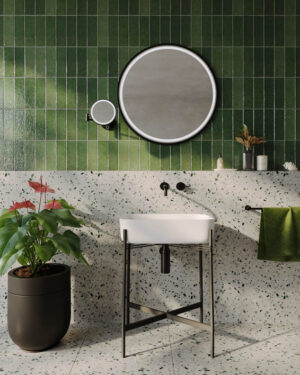 REMER 'ILLUSION' COLLECTION. SMALL LED MIRROR ON A SWIVEL ARM. MATTE BLACK FINISH