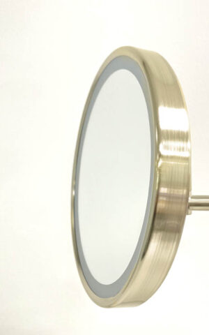 REMER 'ILLUSION' COLLECTION. SMALL LED MIRROR ON A SWIVEL ARM. BRUSHED NICKEL FINISH