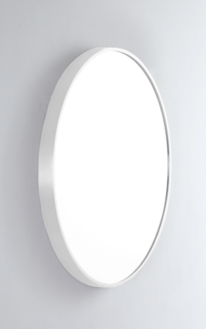 REMER 'MODERN ROUND' MIRROR IN WHITE FRAME