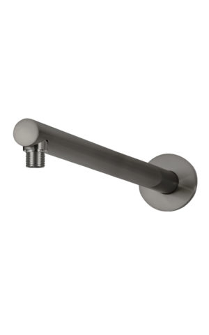 Meir Round wall shower arm 400mm in Shadow (PVD Gunmetal Grey) finish