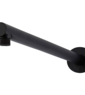 Meir Round wall shower arm 400mm in Matte Black finish