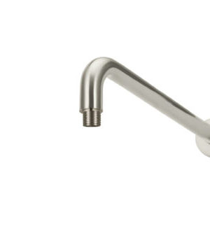 Meir Round Curved shower arm, 400mm in PVD Brushed Nickel finish