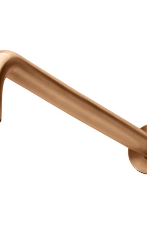 Meir round curved shower arm, 400mm, in PVD Lustre Bronze finish by Darren Palmer