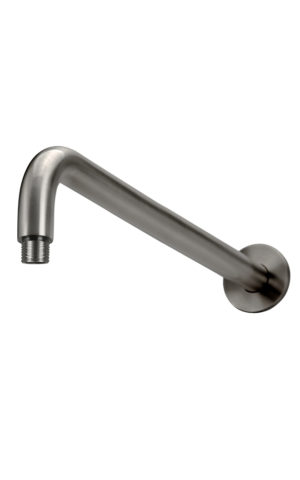 Meir Round Curved shower arm, 400mm in Shadow (PVD Gun Metal Grey) finish