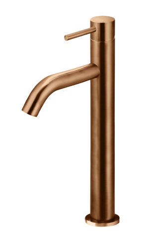 Meir Piccola Tall Basin Mixer with a Pin Handle. PVD Lustre Bronze finish