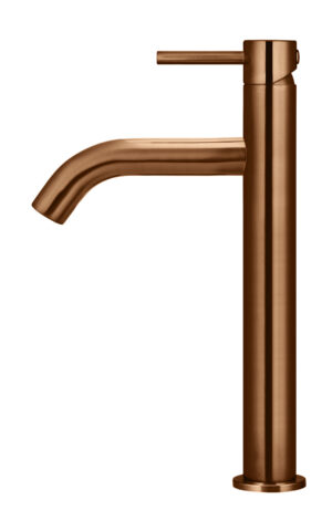 Meir Piccola Tall Basin Mixer with a Pin Handle. PVD Lustre Bronze finish