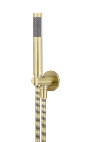 Meir Round Hand Shower on Fixed Bracket, Tiger Bronze Finish - SKU: MZ08-R-BB