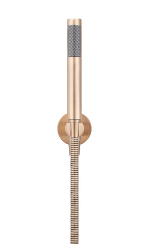 Meir Round Hand Shower on Fixed Bracket, Champagne Finish - SKU: MZ08-R-CH