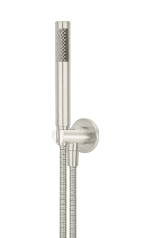 Meir Round Hand Shower on Fixed Bracket, PVD Brushed Nickel Finish - SKU: MZ08-R-PVDBN