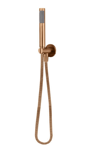 Meir Round Hand Shower on Fixed Bracket - PVD Lustre Bronze finish