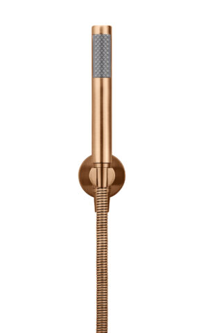 Meir Round Hand Shower on Fixed Bracket - PVD Lustre Bronze finish